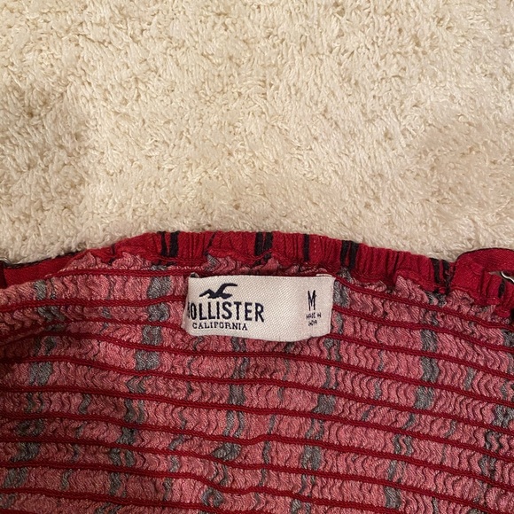Red Striped Cropped Hollister Shirt - Picture 2 of 3